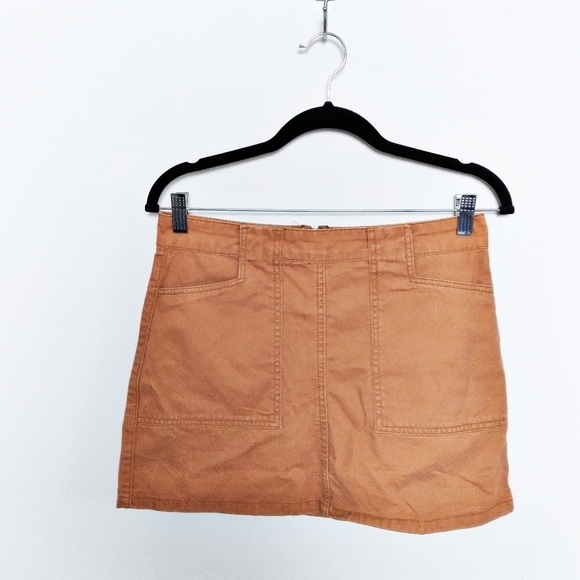 Forever 21 Burnt Orange Rust Denim Mini Skirt Size Medium - Picture 1 of 6